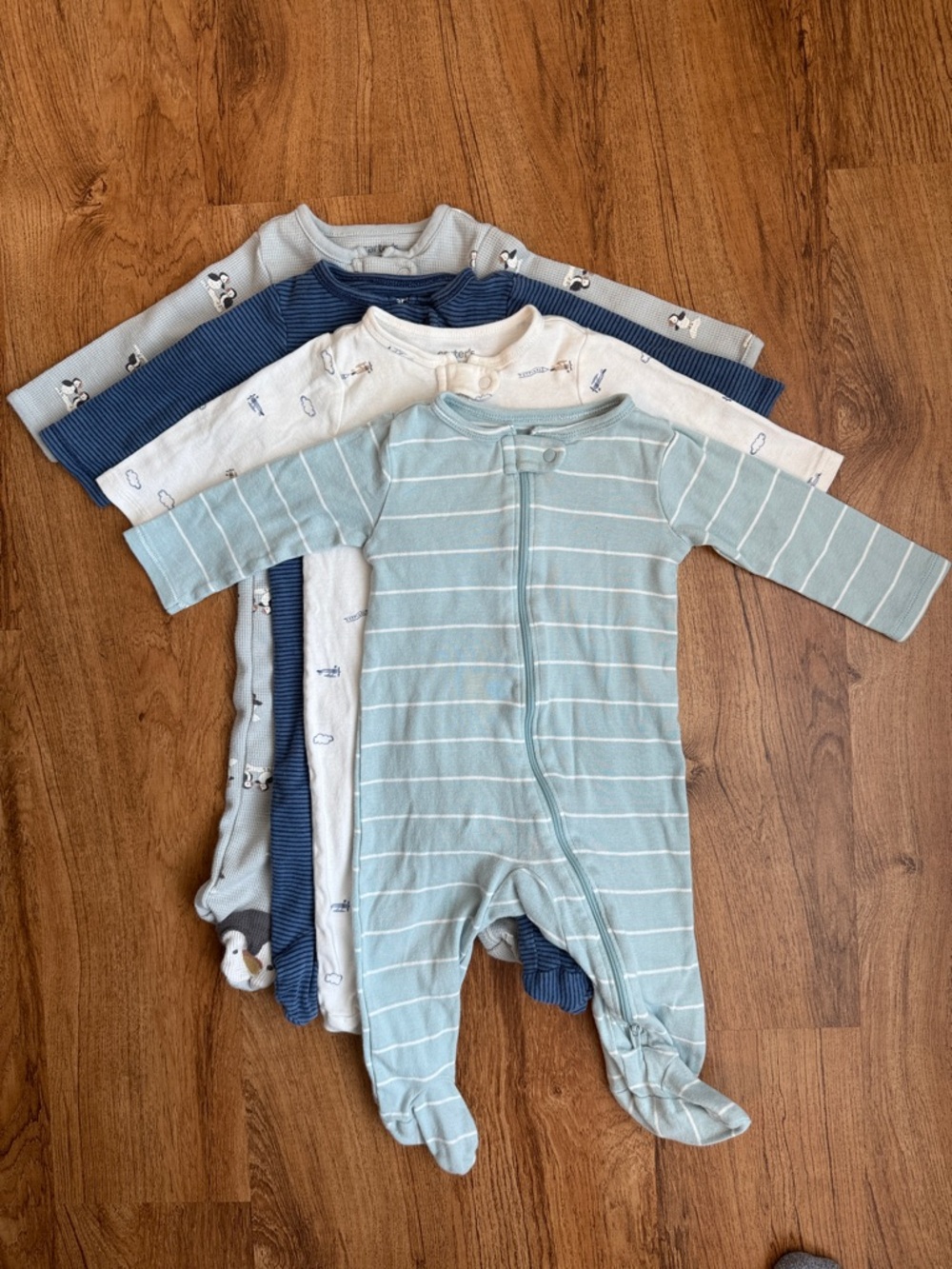 Carter's Lot of 4 Footed One-Piece sleepers